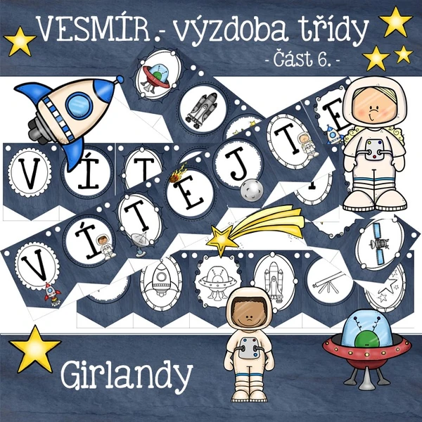 VESMÍR - Vlaječky/Girlandy