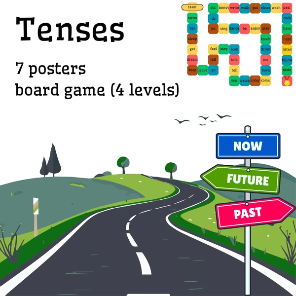 English tenses (posters and board game)