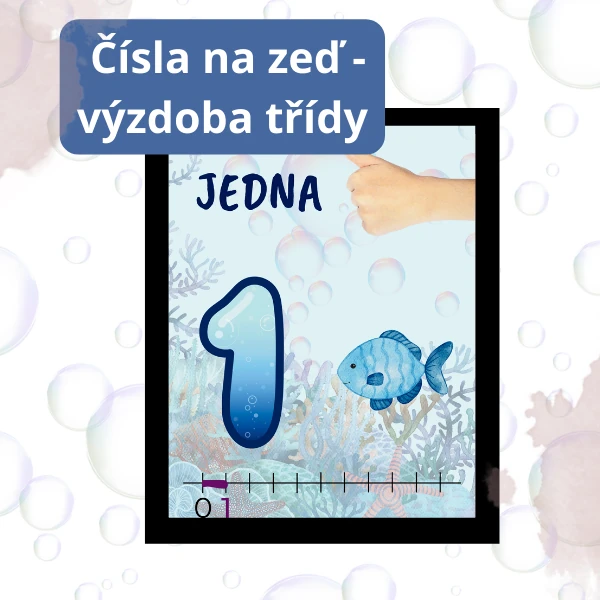 Čísla 1-10 na zeď s tematikou Podmořský svět