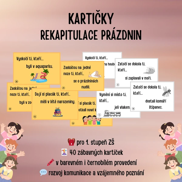 Kartičky - rekapitulace prázdnin