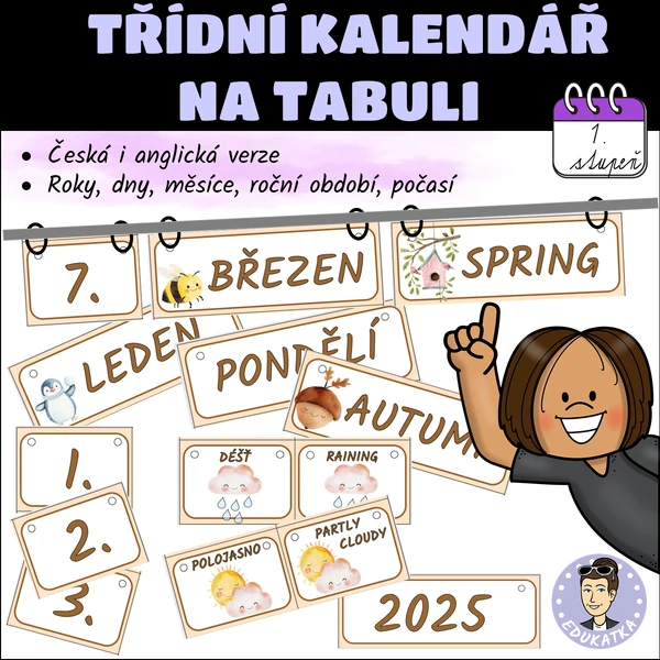 Třídní kalendář na tabuli