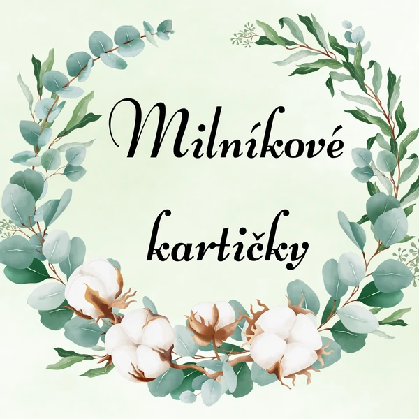 Milníkové kartičky od narození - zelené květy