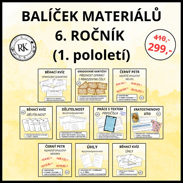 Zvýhodněný balíček materiálů - 6. ročník (1. pololetí)