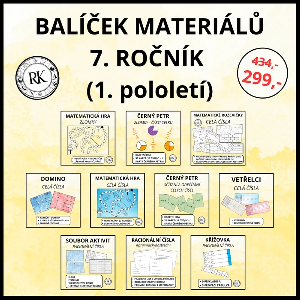Zvýhodněný balíček materiálů - 7. ročník (1. pololetí)