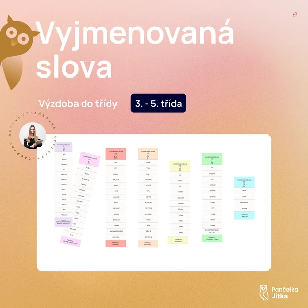 Vyjmenovaná slova - cedule do třídy