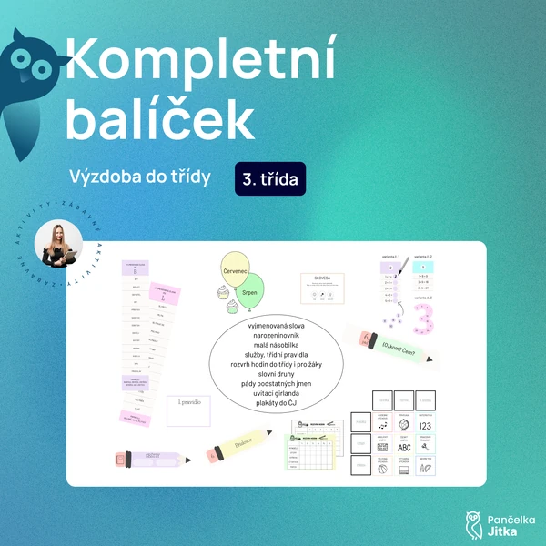 Kompletní balíček pro 3. třídu - pastelové barvy, 166 stran