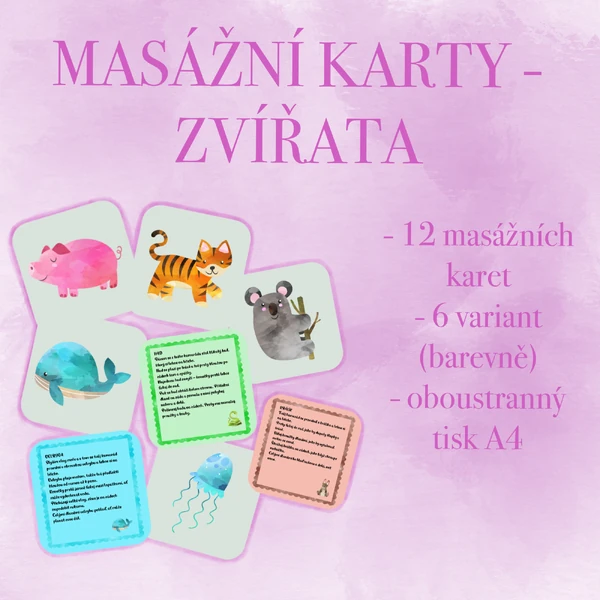 Masážní karty - zvířata