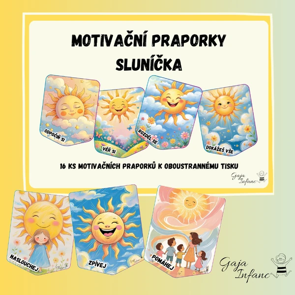 Motivační praporky- Sluníčka