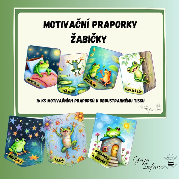 Motivační praporky- Žabičky