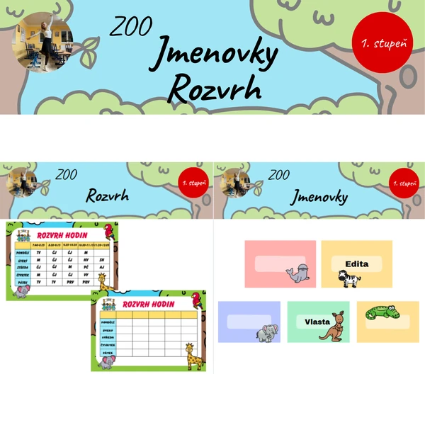 Jmenovky, rozvrh ZOO