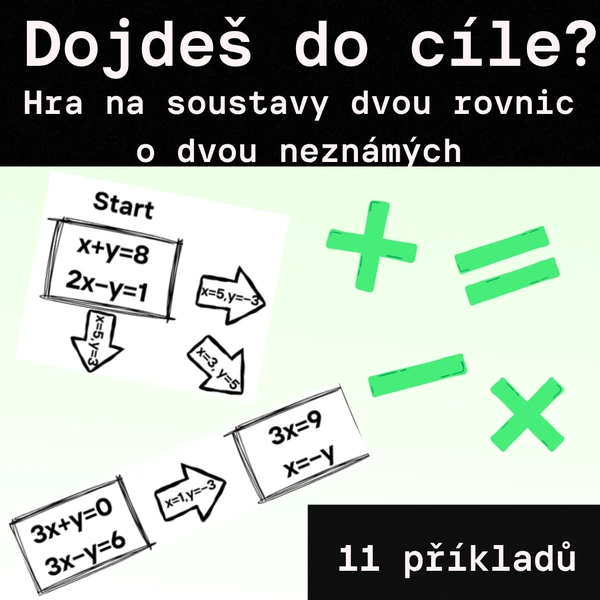 Hra - "Dojdeš do cíle?" - soustavy rovnic o dvou neznámých