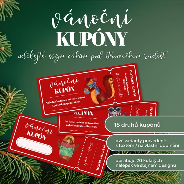 Vánoční kupóny - poukazy - vouchery