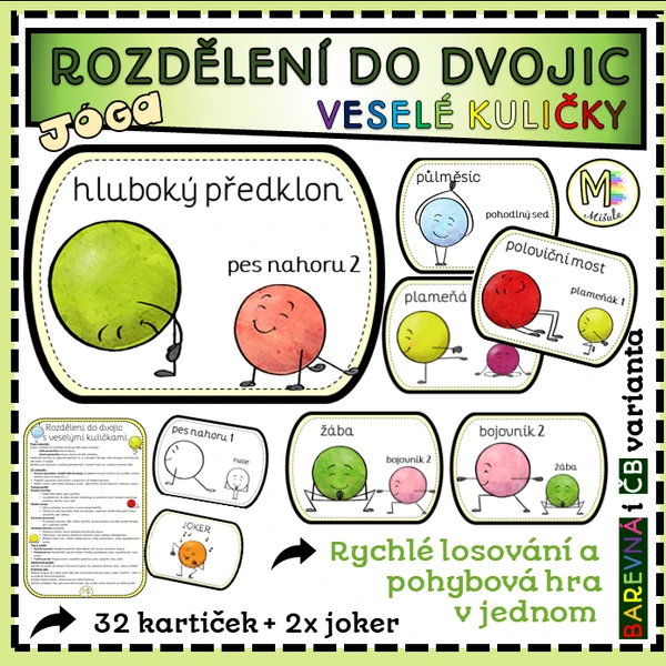 ROZDĚLENÍ DO DVOJIC - VESELÉ KULIČKY S JÓGOU
