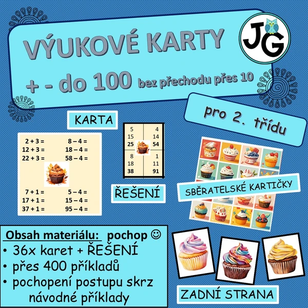 Výukové karty +- do 100 bez přechodu