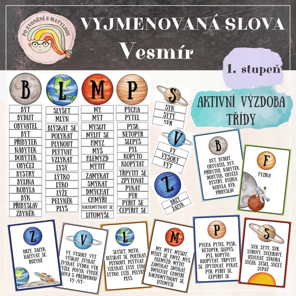 VESMÍR - Vyjmenovaná slova