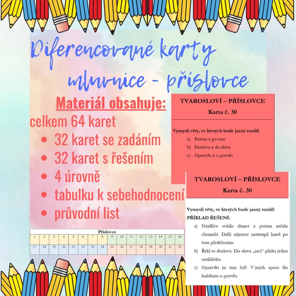 Diferencované karty - Příslovce