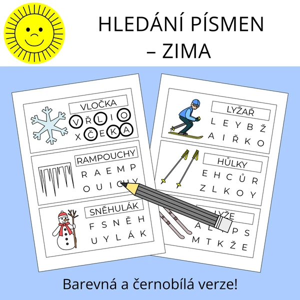 HLEDÁNÍ PÍSMEN - ZIMA