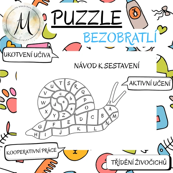 Puzzle - třídění živočichů - bezobratlí
