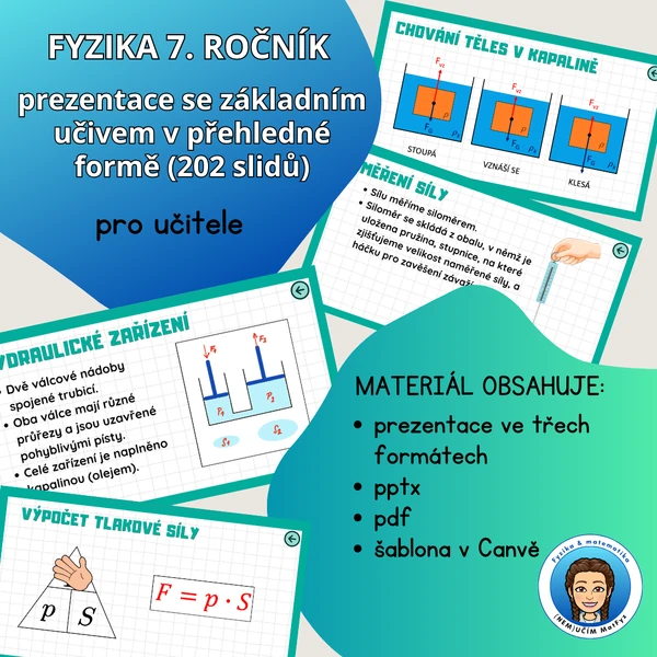 Fyzika pro 7. ročník (prezentace s teorií pro celý školní rok)