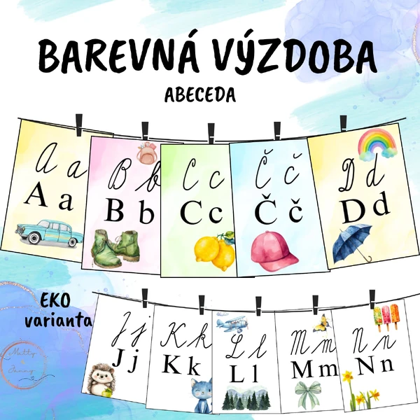 Výzdoba - duhová abeceda