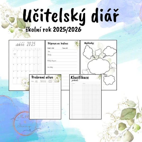 Diář - pedagogický - zel. list