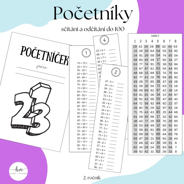 Početníky - sčítání a odčítání do 100