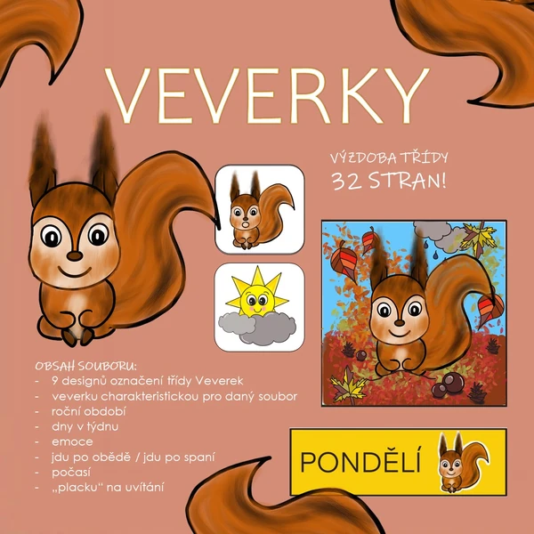 Veverky - výzdoba třídy