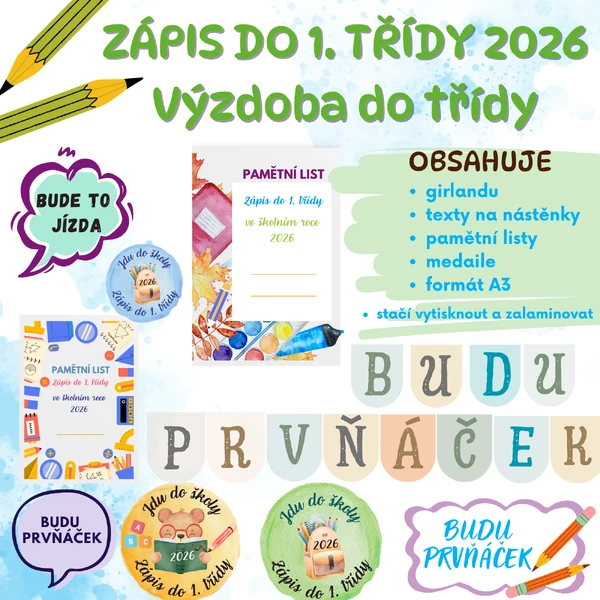 VÝZDOBA k Zápisu do 1.třídy 2026