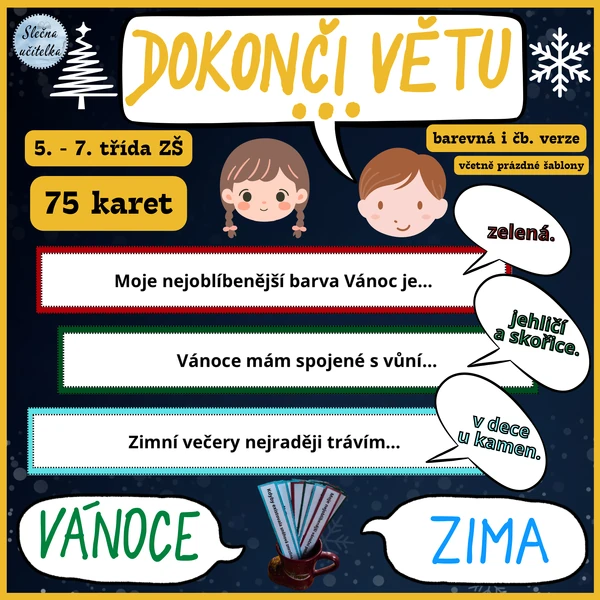 DOKONČI VĚTU 2 - ZIMA, VÁNOCE