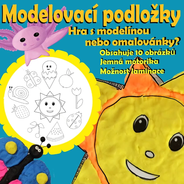 Tvoření s modelínou - modelovací podložky (omalovánky)