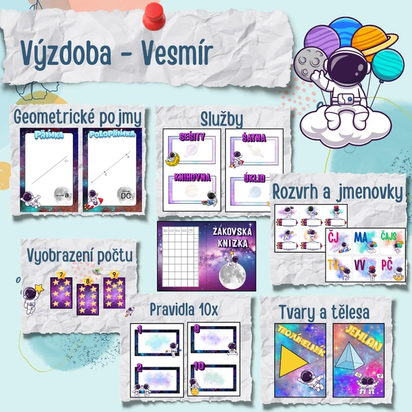 Výzdoba vesmír KOMPLET
