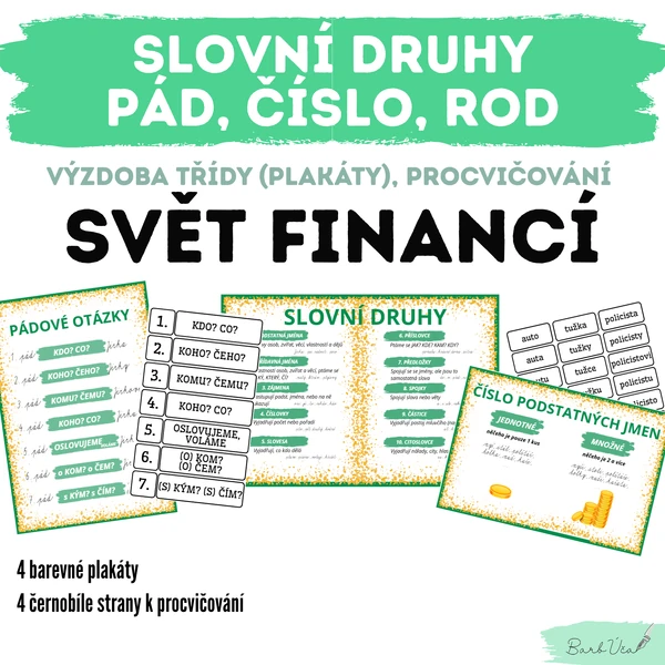 Svět financí - český jazyk (pád, číslo, rod, slovní druhy)