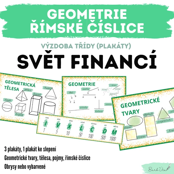 SVĚT FINANCÍ - Geometrické pojmy, římské číslice