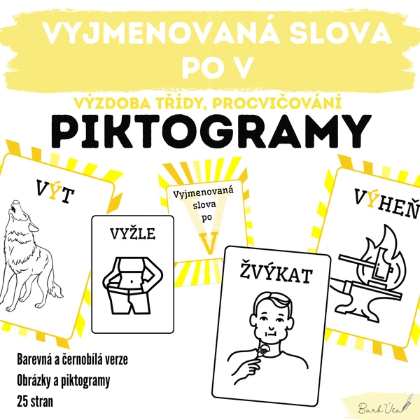 PIKTOGRAMY - Vyjmenovaná slova po V