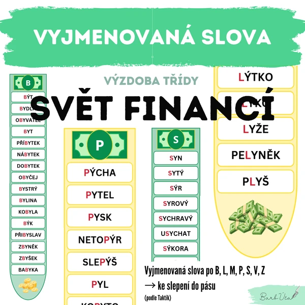 SVĚT FINANCÍ - Vyjmenovaná slova 