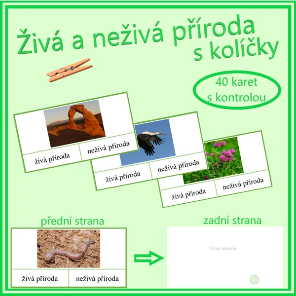 Živá a neživá příroda s kolíčky