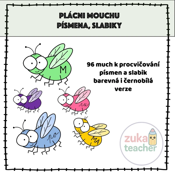 Plácni mouchu - Písmena a slabiky