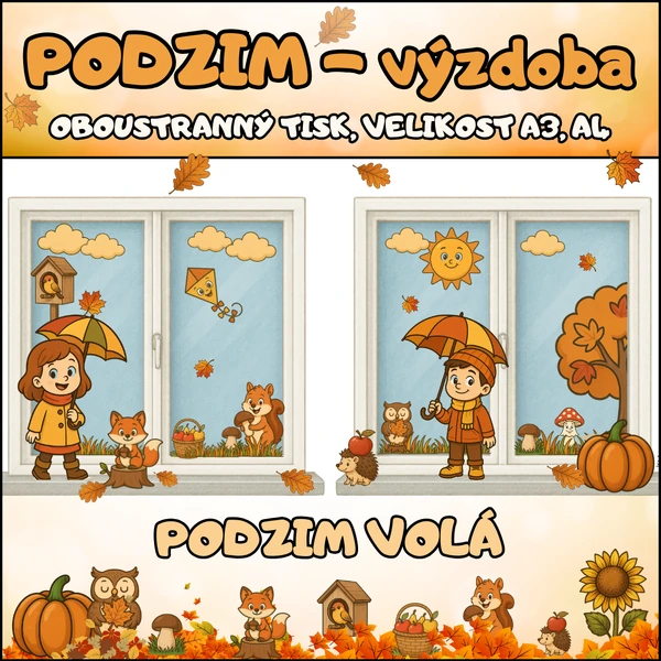Podzim - oboustranná výzdoba nejen do oken🍂