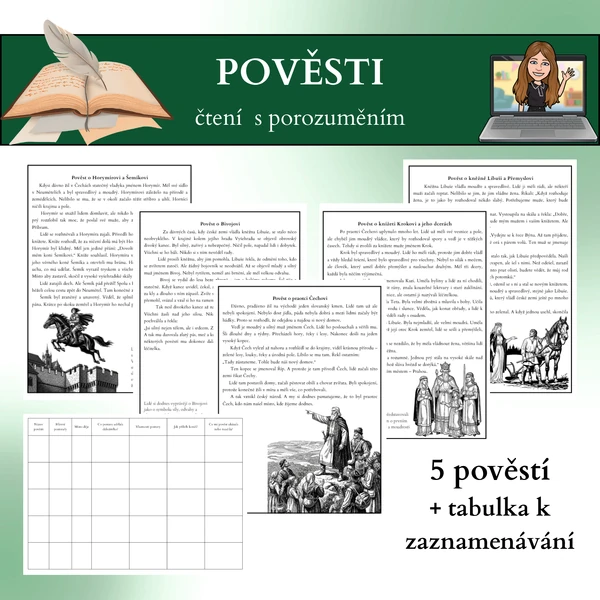Staré české pověsti - čtení s porozuměním