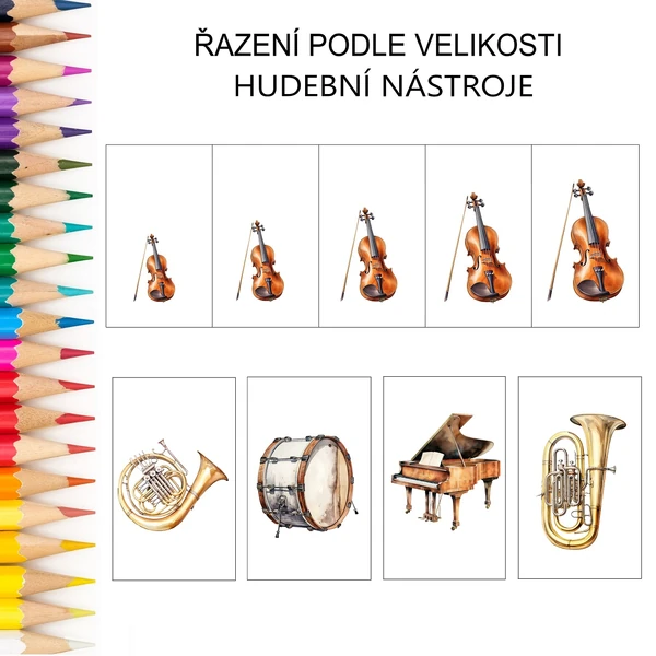 Řazení podle velikosti HUDEBNÍ NÁSTROJE