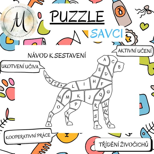 Puzzle - třídění živočichů - savci