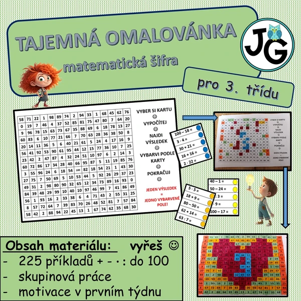Tajemná omalovánka pro třeťáky M