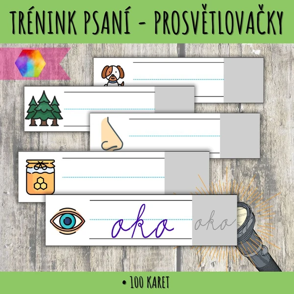 Trénink psaní - prosvětlovací