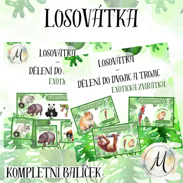 Losovátka - téma exotická zvířátka - výhodný balíček