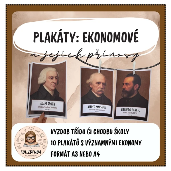 Plakáty: Ekonomové a jejich přínosy