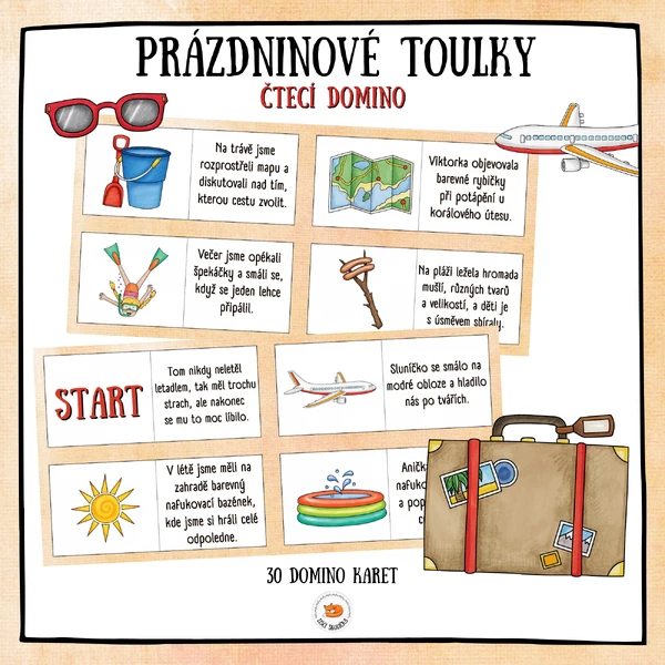 Čtecí domino - Prázdninové toulky 
