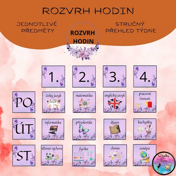 Rozvrh hodin - květiny