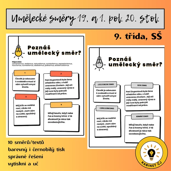 Umělecké směry 19. a 1. pol. 20. století