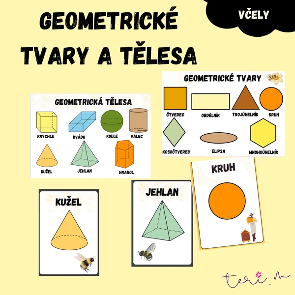 Geometrické tvary a tělesa - téma VČELY