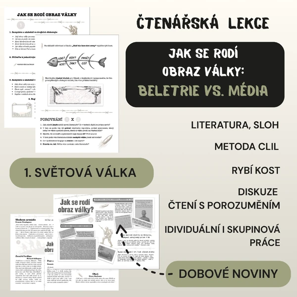 Čtenářská lekce: JAK SE RODÍ OBRAZ VÁLKY: BELETRIE VS. MÉDIA